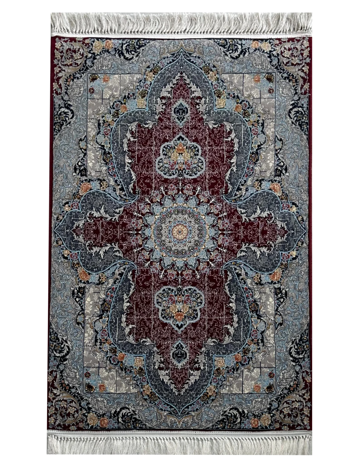 Sarvestan Red & Navy Grey Rug - Image 4
