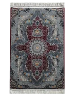 Sarvestan Red & Navy Grey Rug - Image 4