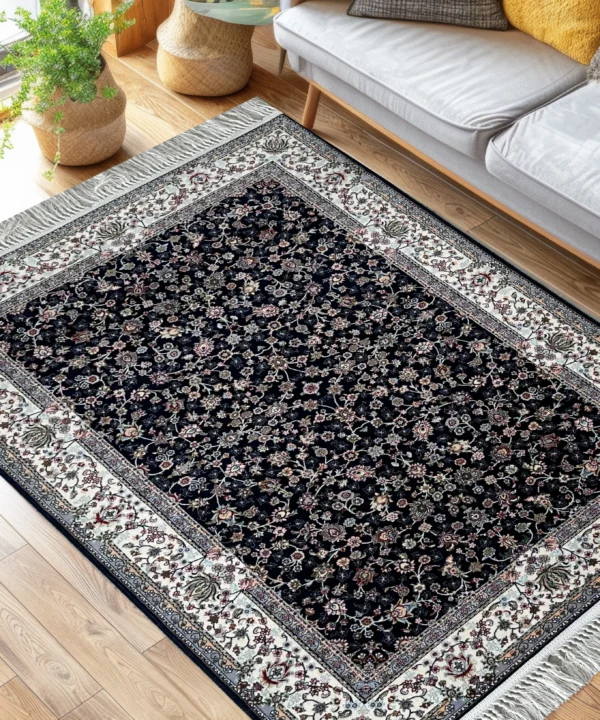 Yaldaye Kavir NavyWhite Rug