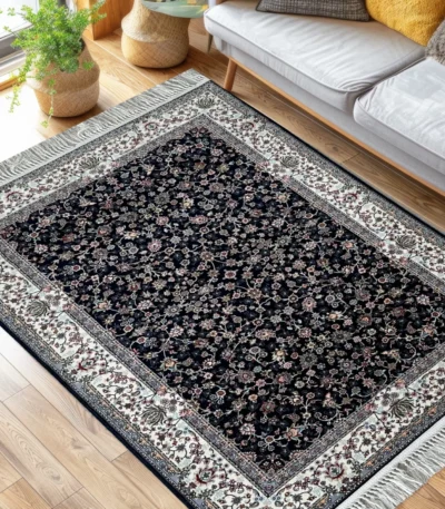 Yaldaye Kavir NavyWhite Rug