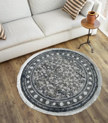 Farsh MixGreyWhite Circle Rug