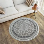 Gheytaran Carpets LGreyOffWhite Circle Rug