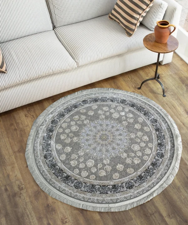 Gheytaran Carpets LGreyOffWhite Circle Rug