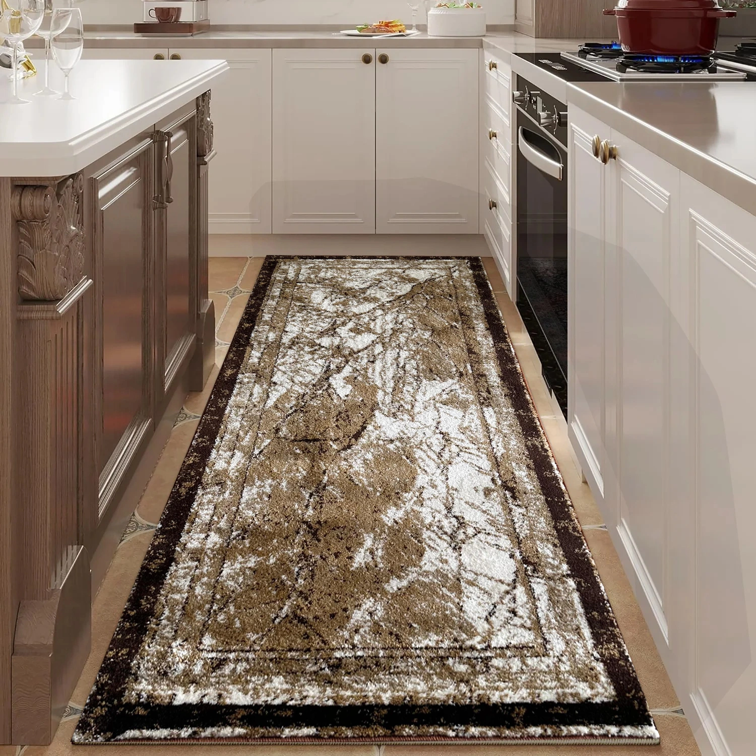 Ideal Eagle BeigeWhiteBrown Runner