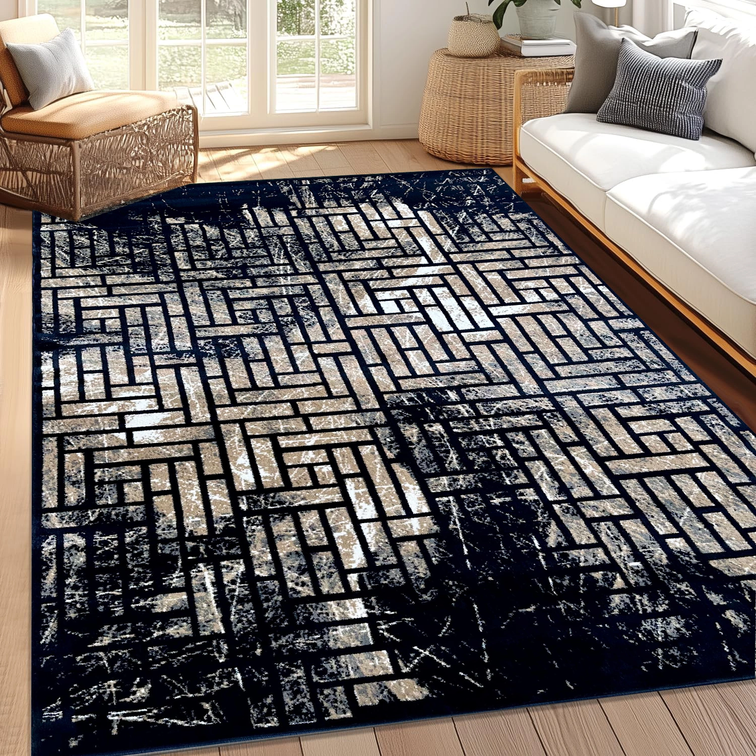 Ideal Eagle NavyBeige Rug