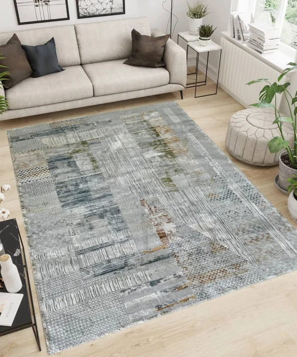Kartal Carpets Shrink LightBeige GreyOliveRust Rug