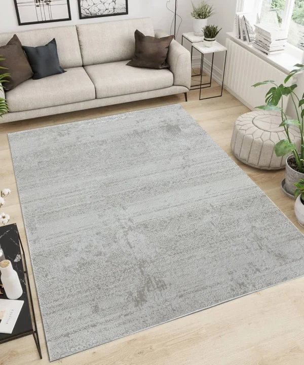 Kartal Carpets Shrink LightGrey White Rug