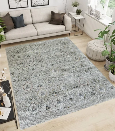 Kartal Carpets ShrinkLightBeige OliveRustGrey Rug