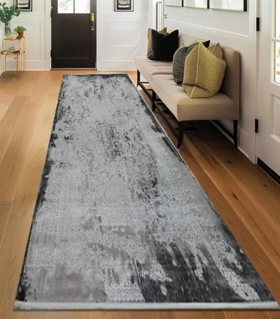 Pierre Cardin Woven Modern BlackGrey Runner