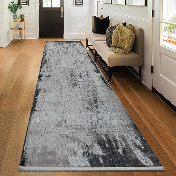Pierre Cardin Woven Modern BlackGrey Runner