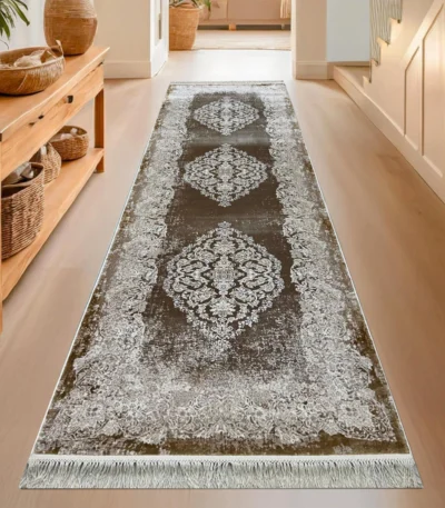 Pierre Cardin Woven Modern BrownWhite Runner