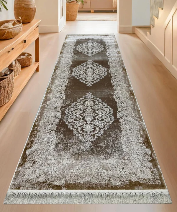 Pierre Cardin Woven Modern BrownWhite Runner
