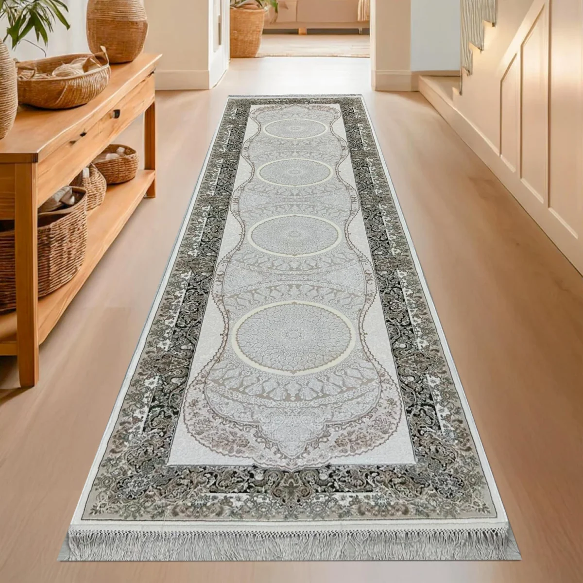 Pierre Cardin Woven Modern CreamWhite Runner