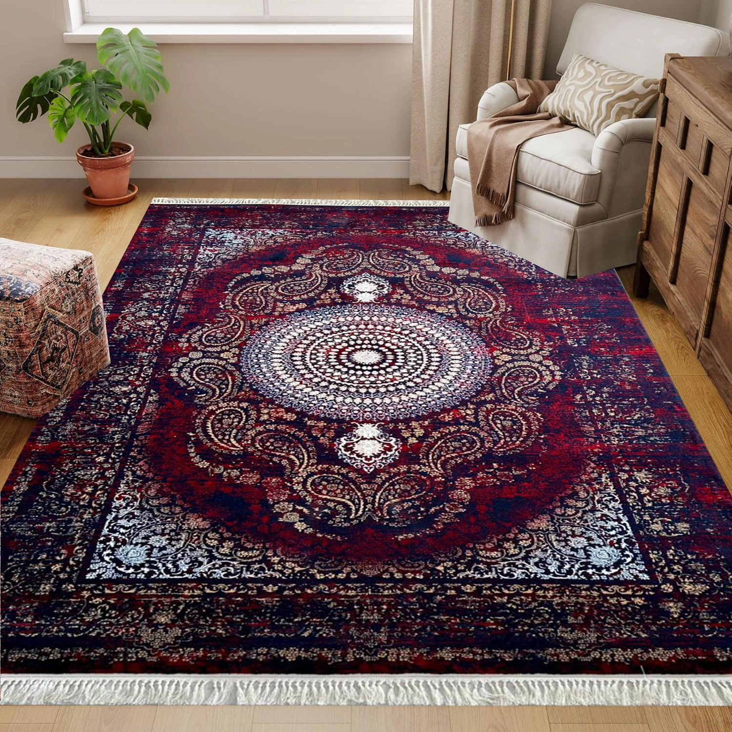 Farsh-e-Firozeh Terme Vintage Red Rug
