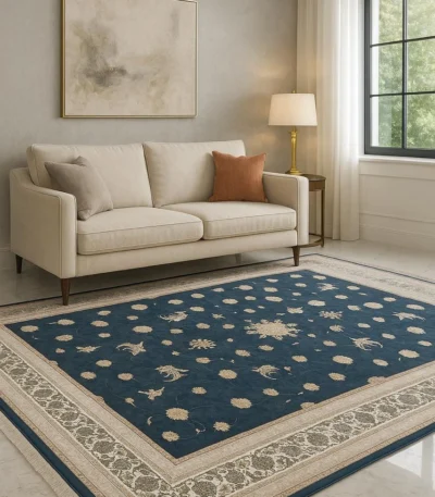 Hedayati Carpets Farsh-e-Irani Blue Floral Rug