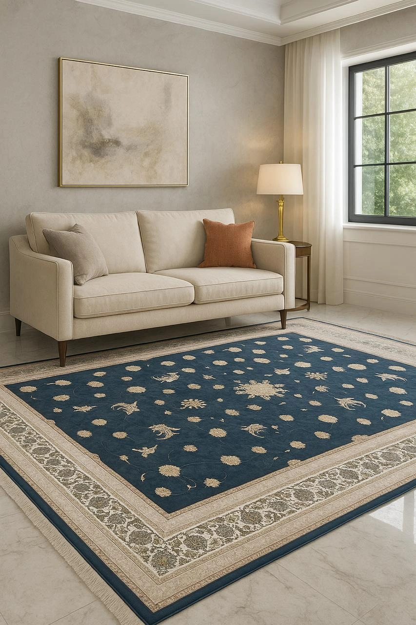 Hedayati Carpets Farsh-e-Irani Blue Floral Rug