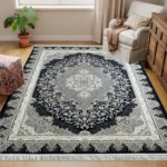 Farhang Carpets NavyGreyWhite Rug