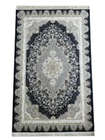 Farhang Carpets NavyGreyWhite Rug - Image 2