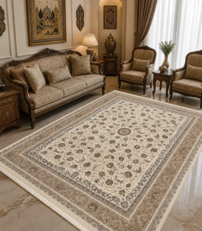 Baharestan Carpets White Rug