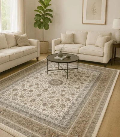 Baharestan Carpets White Rug