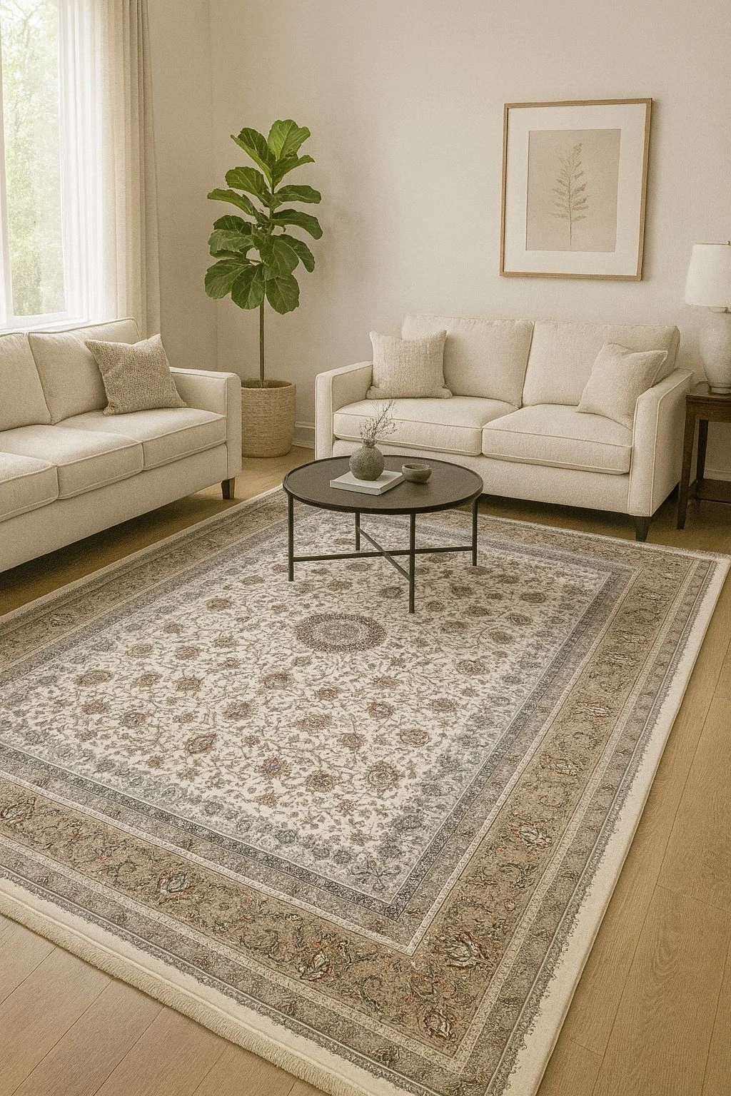 Baharestan Carpets White Rug