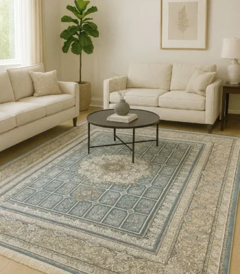 Kashan Avisa Carpet Blue Rug