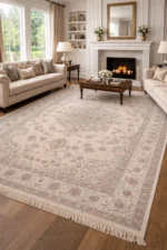 Mashad Ardehal Carpet Ivory Beige Rug