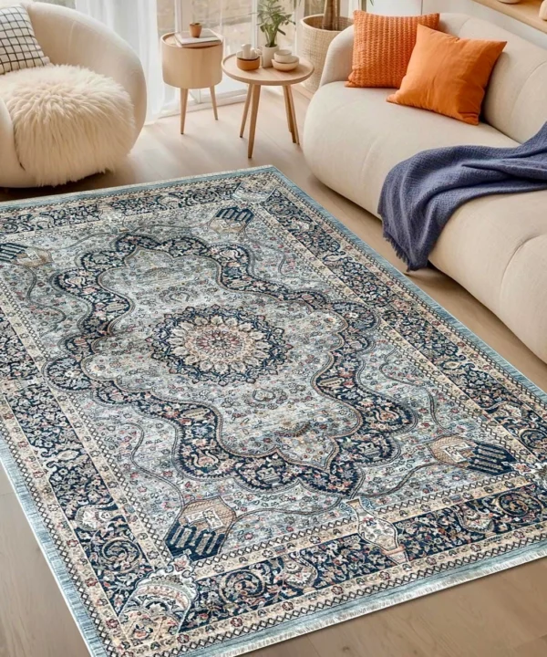 Valentis Home Antia Kendinden Sacak Navy L.Blue Rug
