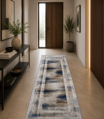 Alpine Cream Grey Blue Runner