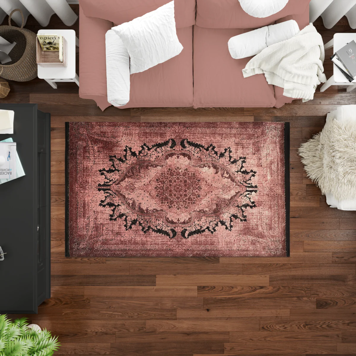 Jordan Rug 1200 Reeds Irani Rug PinkBlack Design Mp Mockups