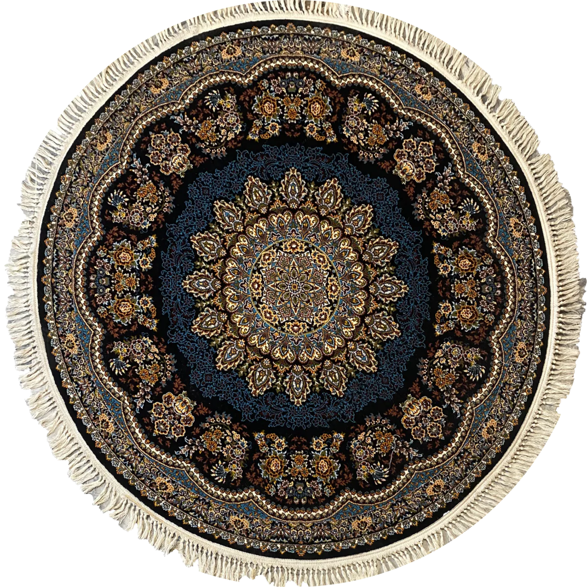 Sarvestan 1000 Reeds Irani Rug BlackBlue Mix