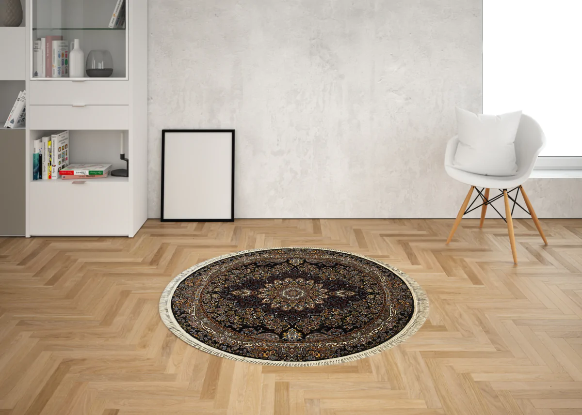 Sarvestan 1000 Reeds Irani Rug BlackMaroon Mix Mk