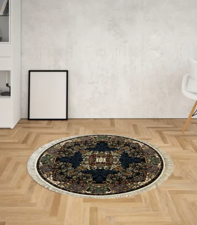Sarvestan 1000 Reeds Irani Rug BlackNavy Mix Mk