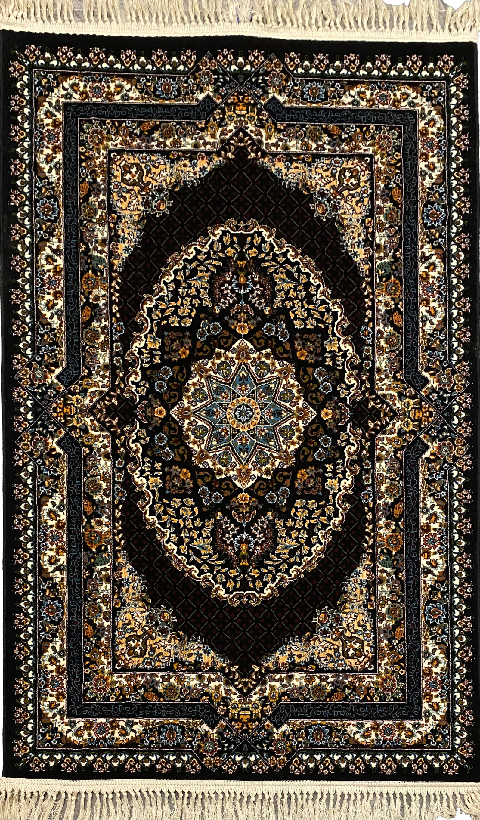 Sarvestan 700 Reeds Irani Rug BlackOffWhite Wb