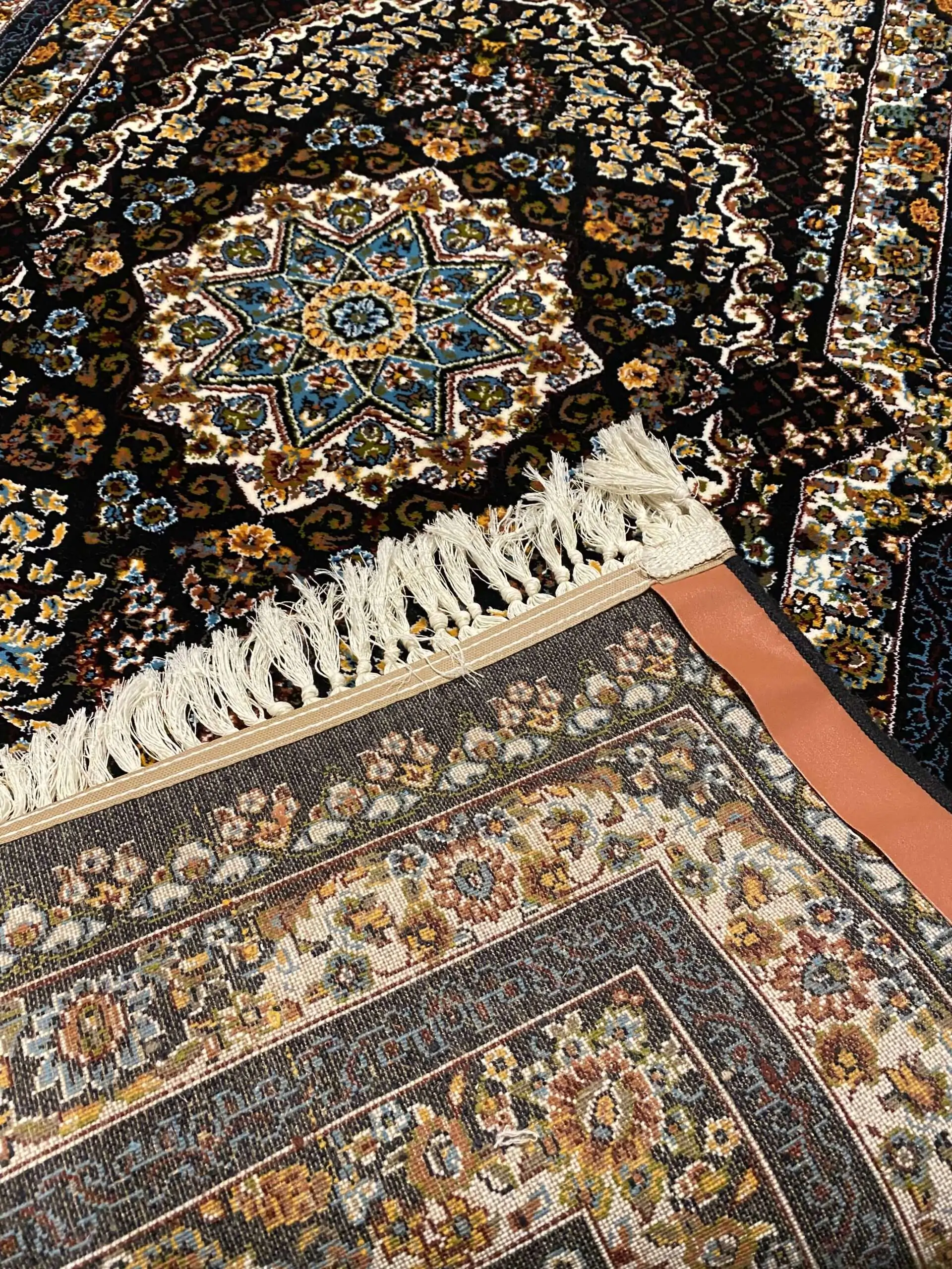 Sarvestan 700 Reeds Irani Rug BlackOffWhite back