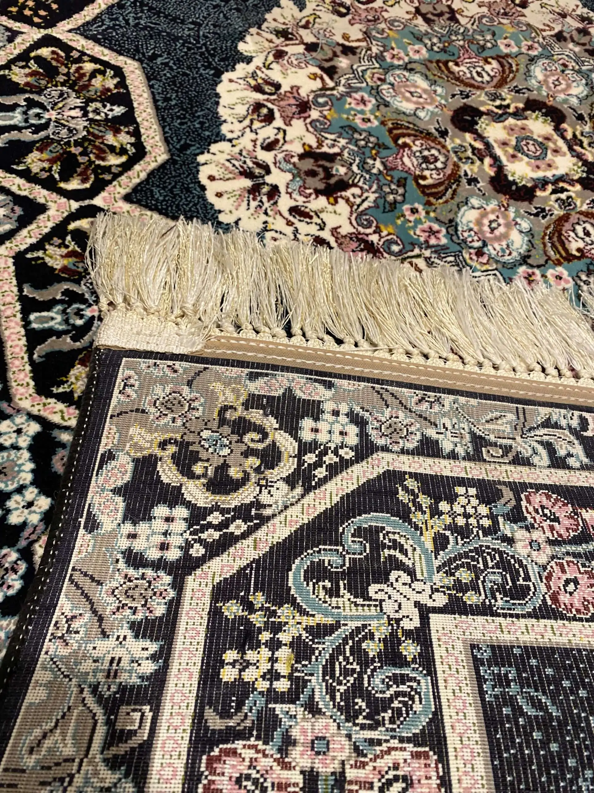 Sarvestan 700 Reeds Irani Rug BlueWhite Back
