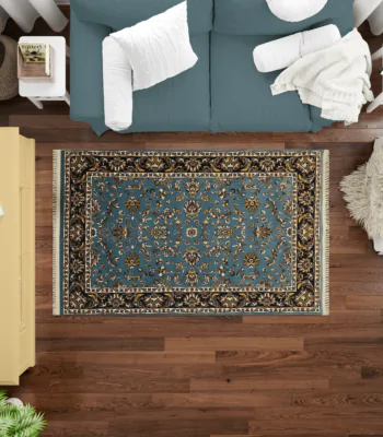 Sarvestan 700 Reeds Irani Rug Ferozi Design Mockups