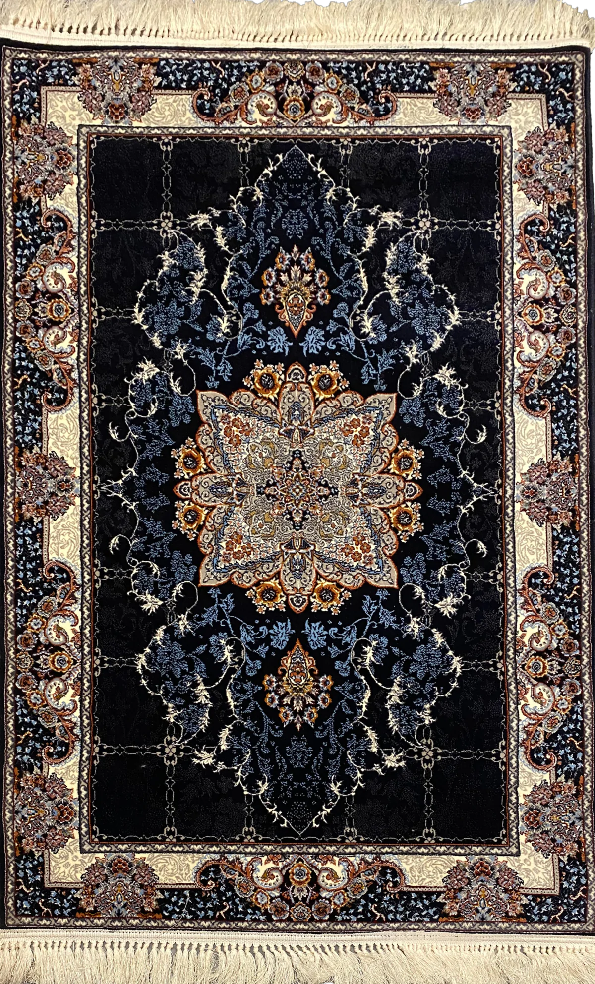 Sarvestan 700 Reeds Irani Rug NavyLGrey Wb
