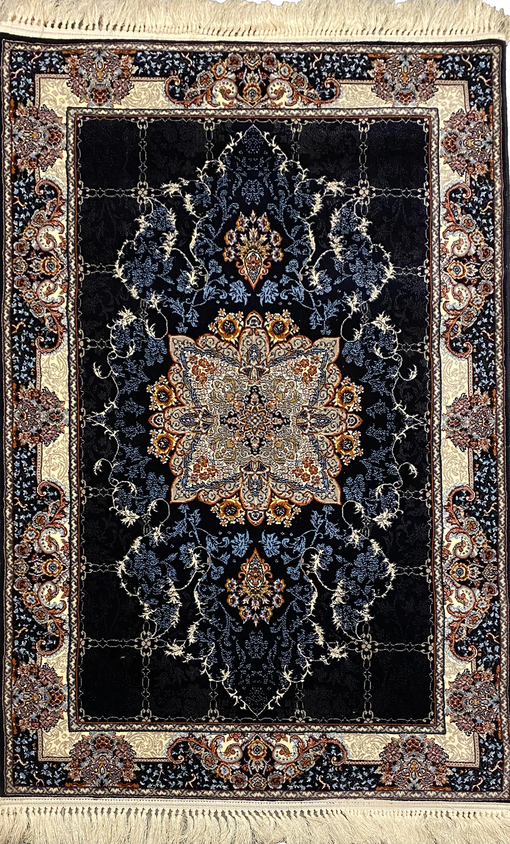 Sarvestan 700 Reeds Irani Rug NavyLGrey Wb
