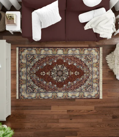 Sarvestan 700 Reeds Irani Rug RedWhite Mockups