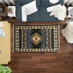 Sarvestan 700 Reeds Irani Rug WhiteFerozi Mix Mockups