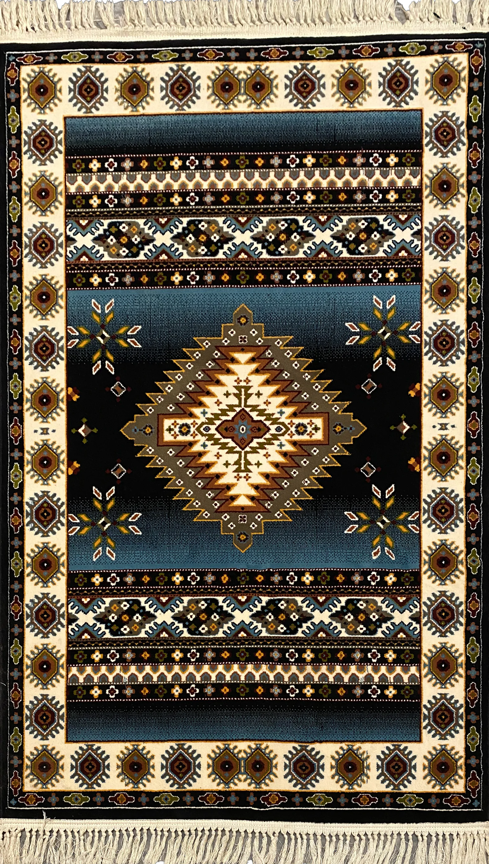 Sarvestan 700 Reeds Irani Rug WhiteFerozi Mix Wb