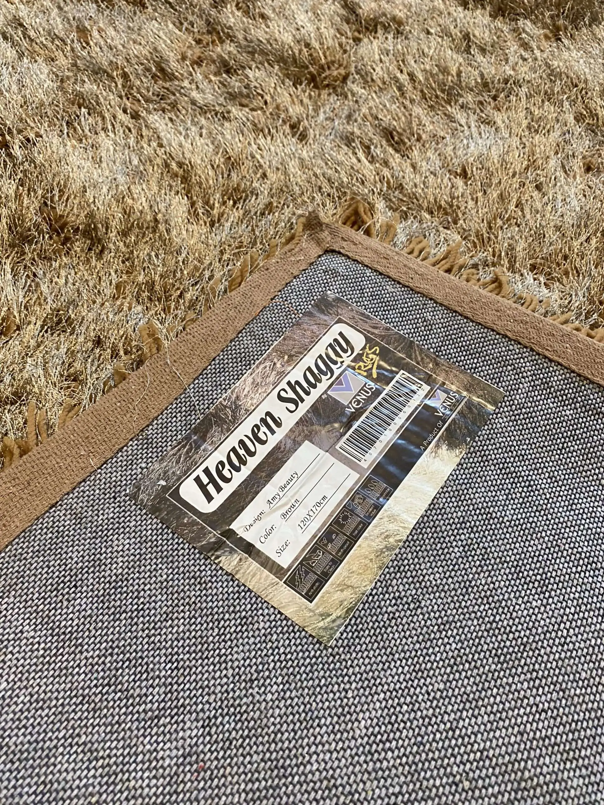 Heaven Shaggy Rug in Amy Beauty Design Brown back