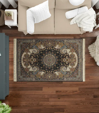 Sarvestan 700 Reeds Irani Rug NavyWhite Mk