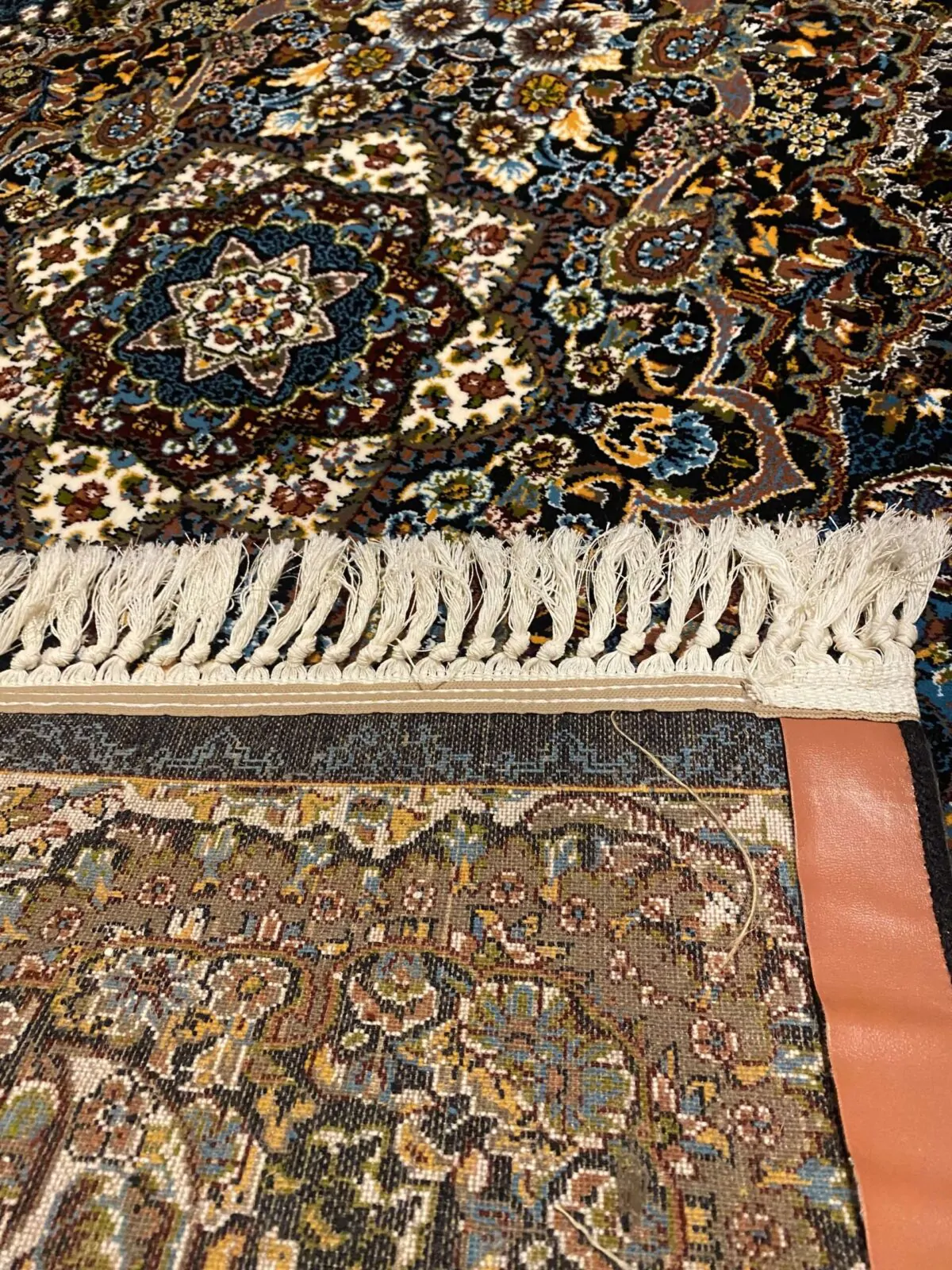 Sarvestan 700 Reeds Irani Rug BlueDesign back