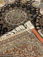 Sarvestan 700 Reeds Irani Rug NavyWhite back