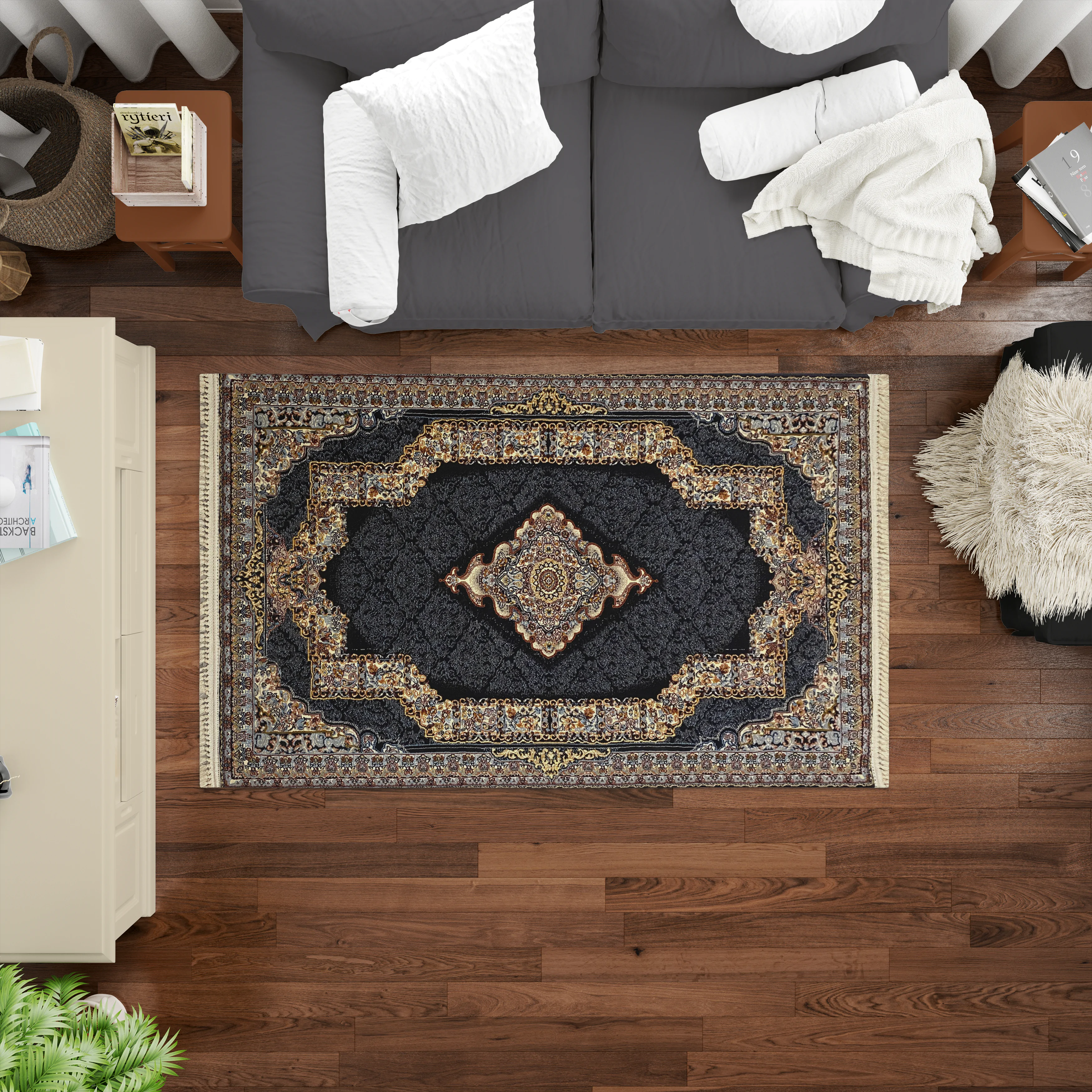 Sarvestan 700 Reeds Irani Rug WhiteBluish Design Mk