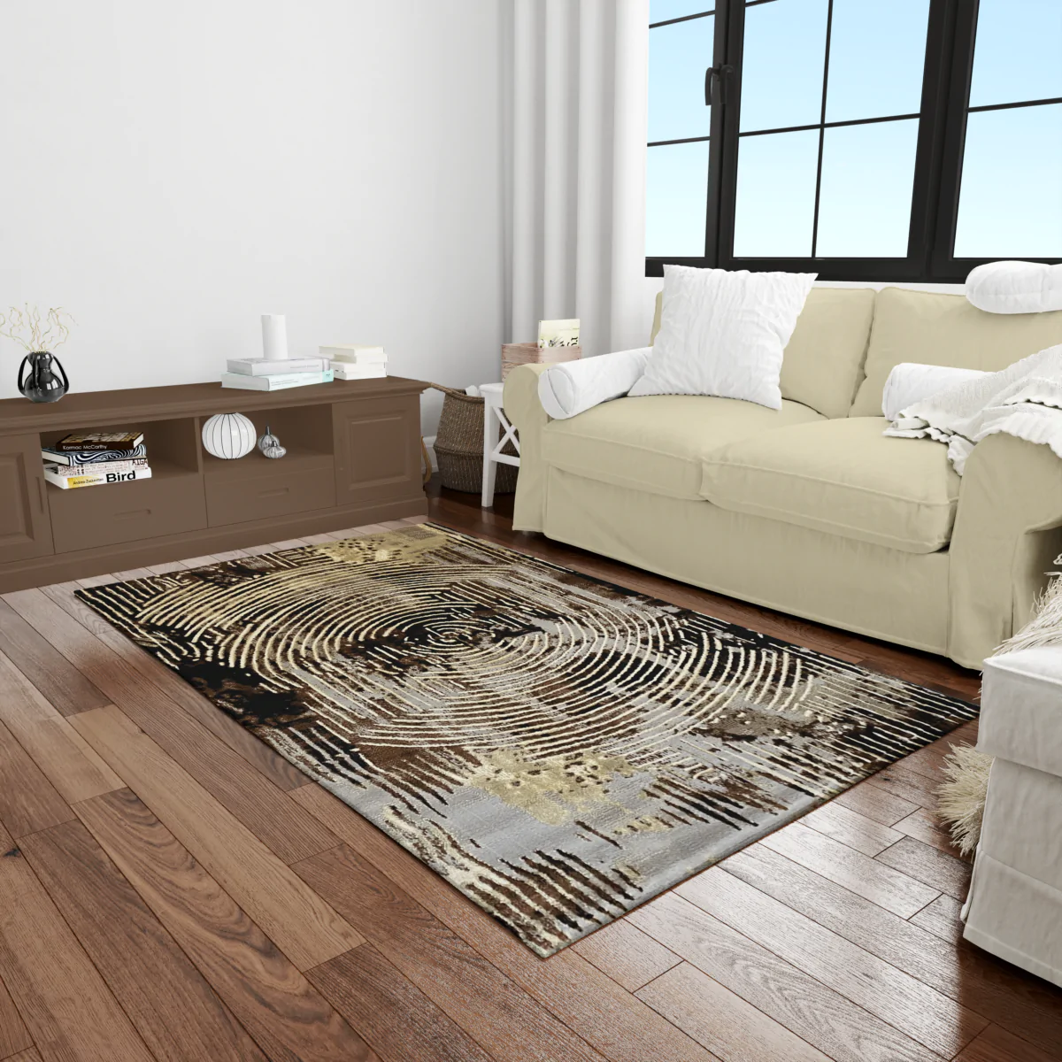Venus Kaplan Rug Canvas BlackBrown PakTurk Mk