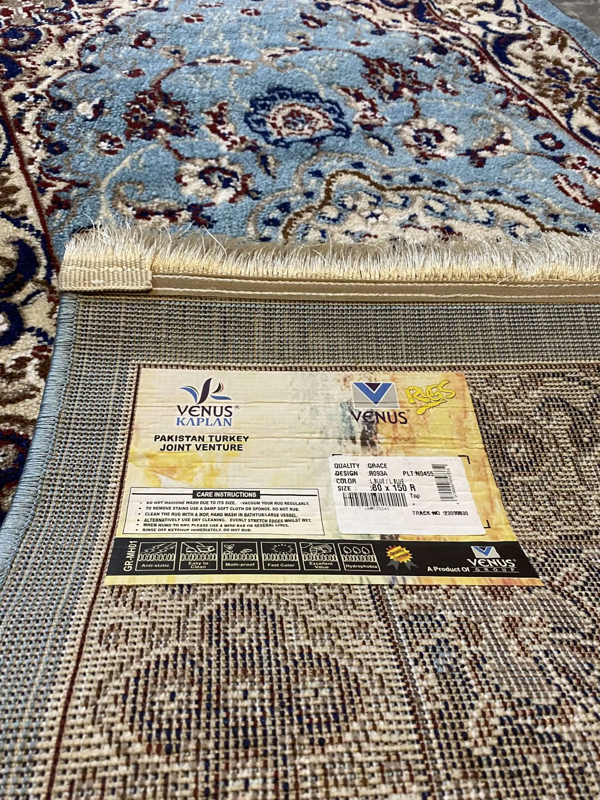 Venus Kaplan Runner Rug BeigeBlue Back