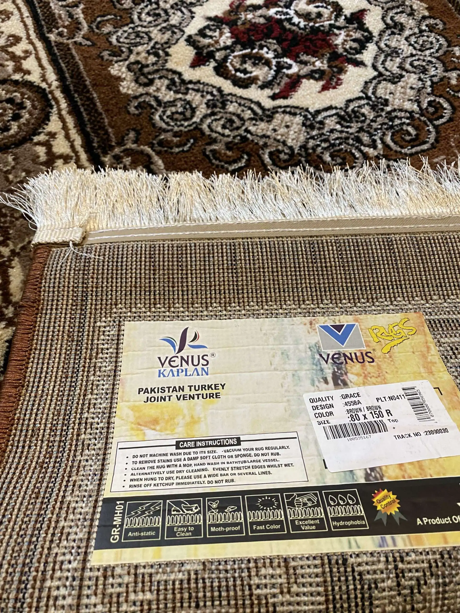Venus Kaplan Runner Rug BeigeChocolate back